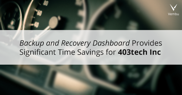 Backup and Recovery Dashboard