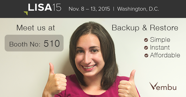Vembu at LISA ‘15 | USENIX, Washington D.C.
