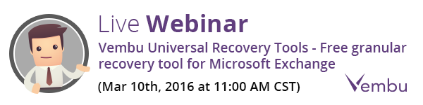 Live Webinar on Vembu Universal Recovery Tools