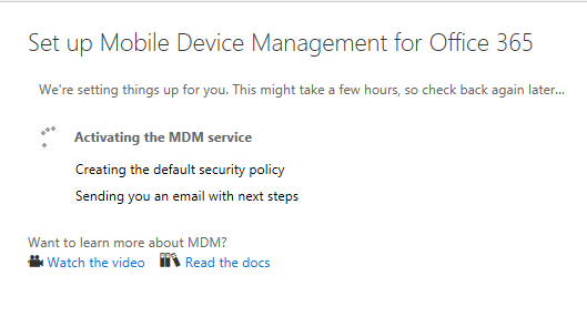 Set up mobile Device management for Office 365 Vembu