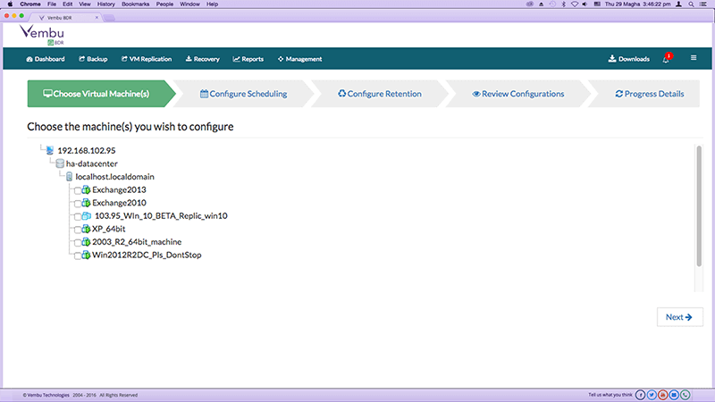 Vembu VMware image backup
