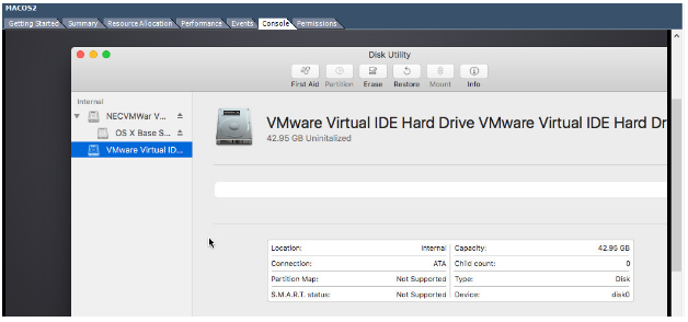 virtual hard disk format mac os x vmware workstation