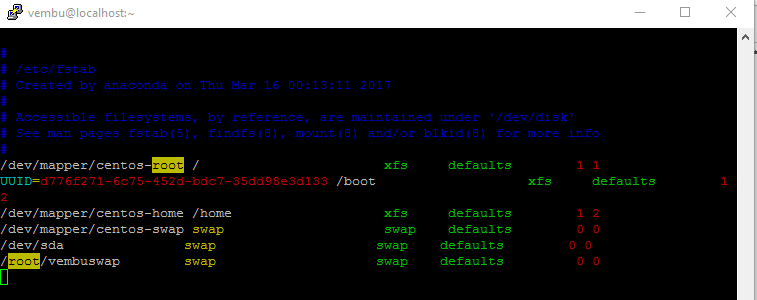 swap memory in Centos