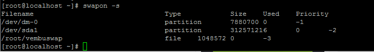 swap memory in Centos