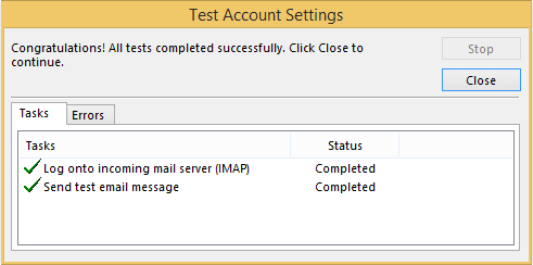 Configuring Office 365 using IMAP