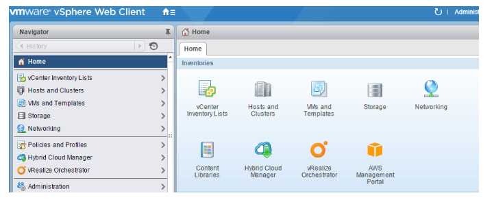 VMware vSphere web client