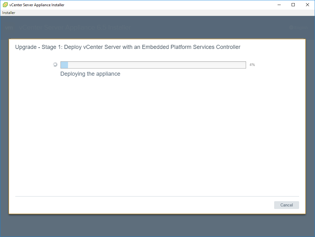 Migrating from VCSA6 to VCSA6.5