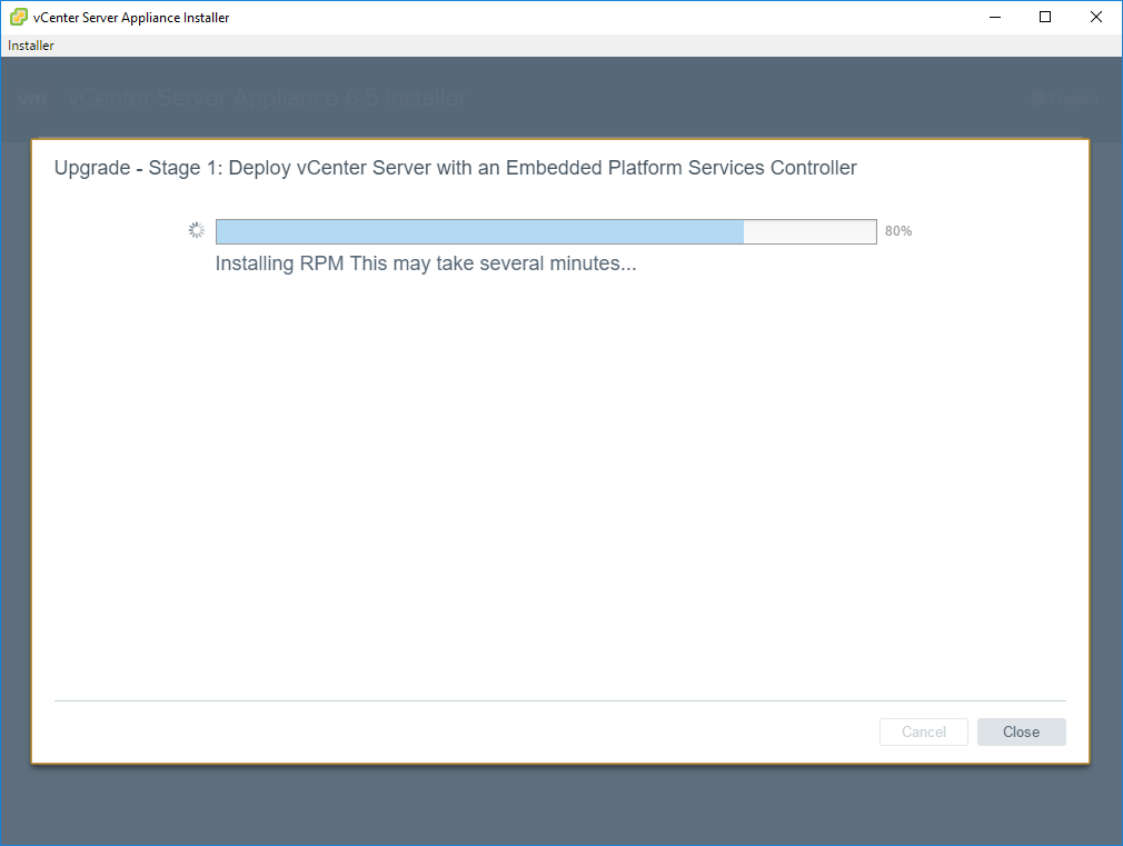 Migrating from VCSA6 to VCSA6.5