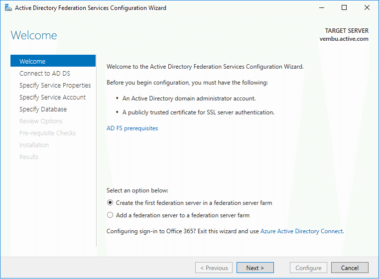 Active-directory-federation-service-configuration-wizard