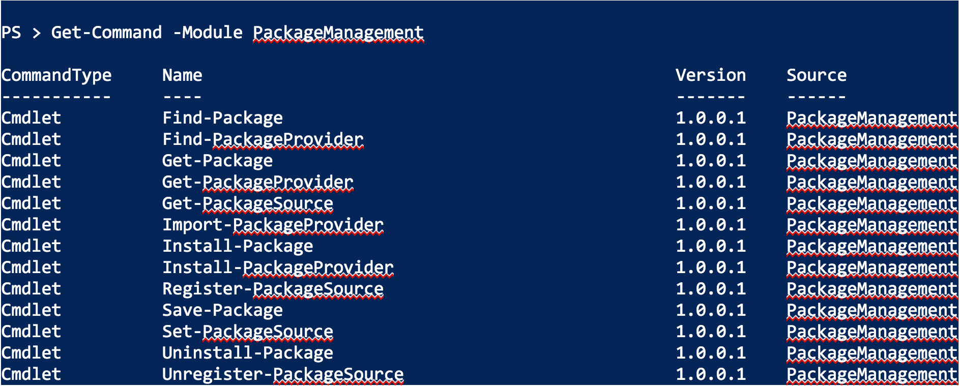 PackageManagement module requires PowerShell v5