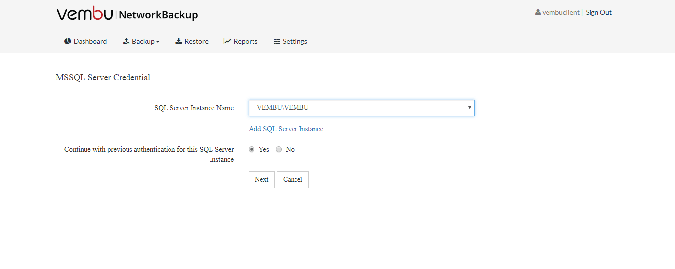 Backup and Restore for MS SQL Server 2016