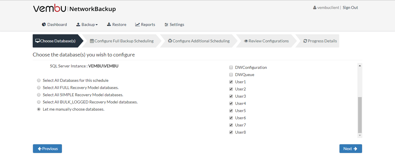 Backup and Restore for MS SQL Server 2016