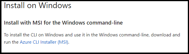 Azure CLI Installation
