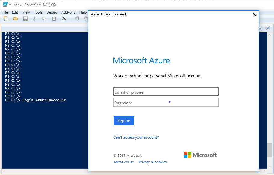 Login-AzureRmAccount