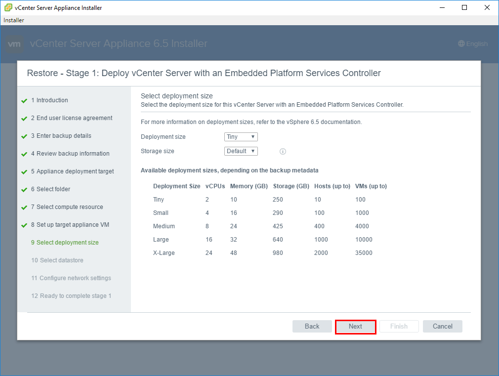 Vmware vcpu 0. Select deployment Size VCENTER install Ubuntu. VCENTER deploy Size Comparison.