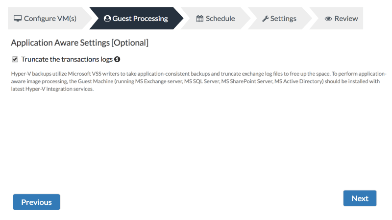 Application-aware Settings