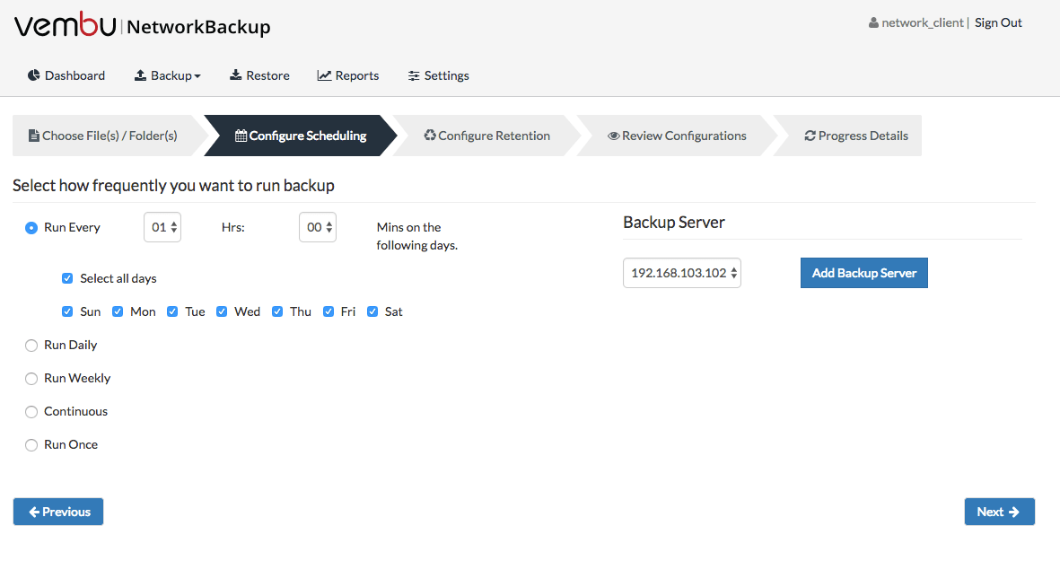 Configure Scheduling