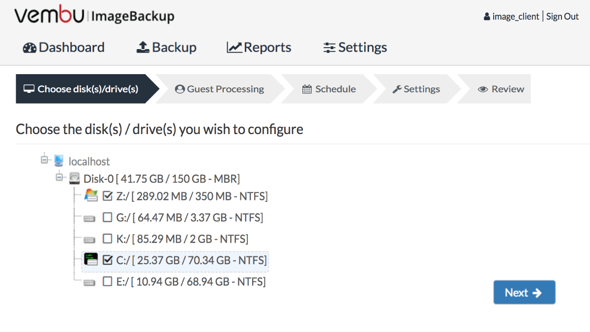 Vembu ImageBackup