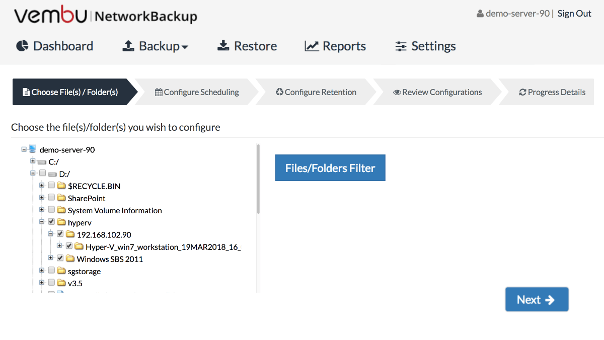 Vembu NetworkBackup