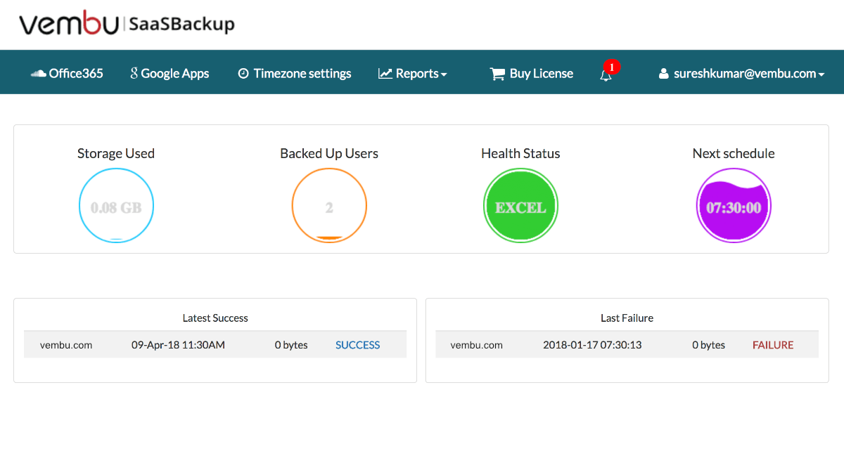Vembu SaaSBackup