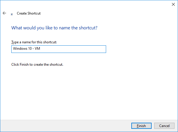 Hyper-V-Virtual-Machine-shortcut