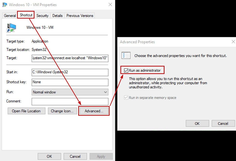 Hyper-V-Virtual-Machine-shortcut