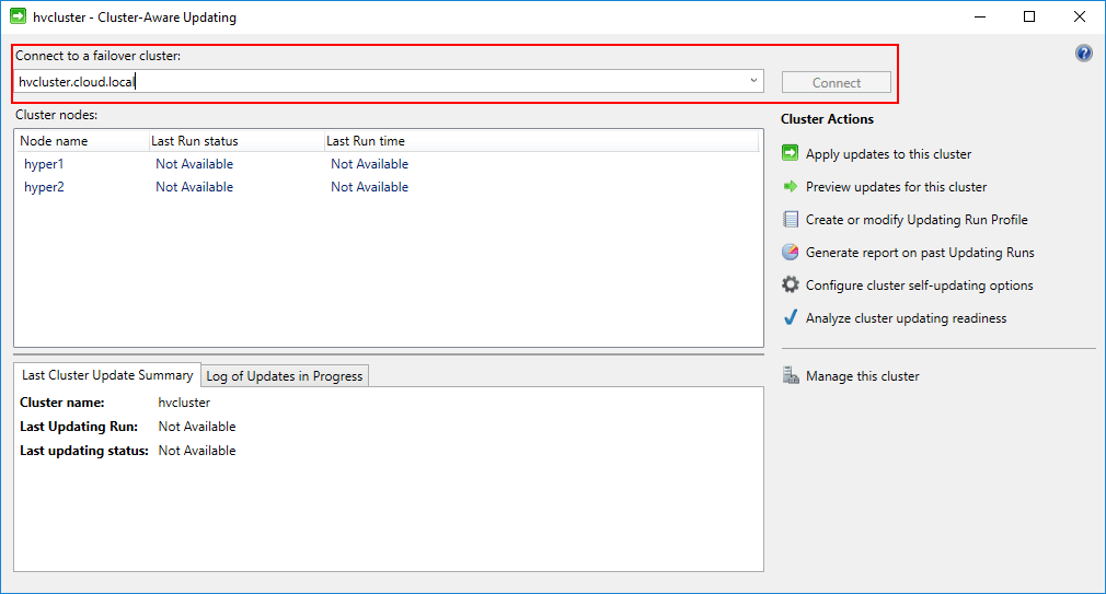 Hyper-V-cluster-aware-updating