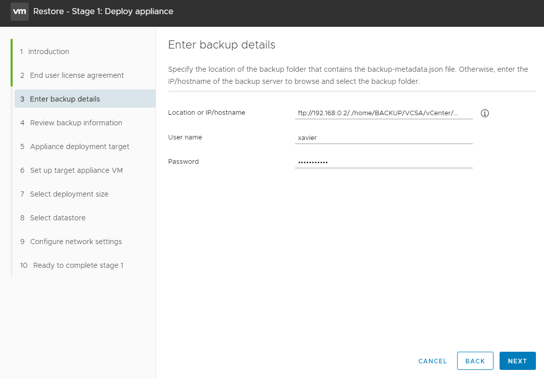 vmware-vcsa-6-7-appliance-restore