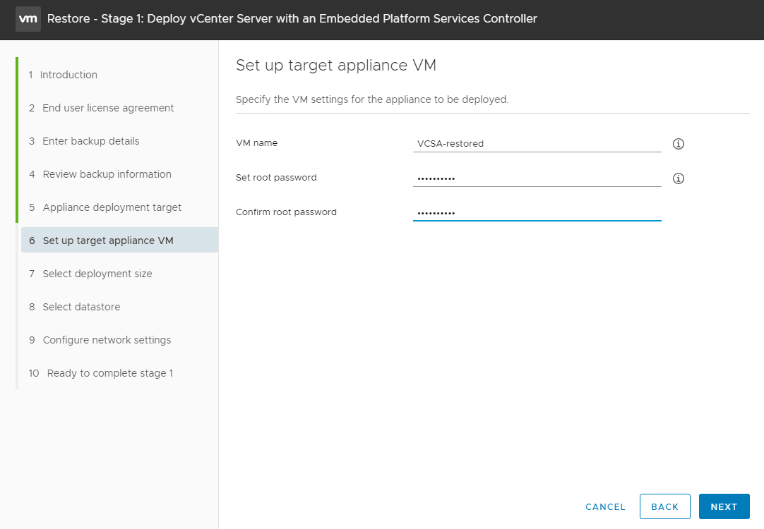 vmware-vcsa-6-7-appliance-restore