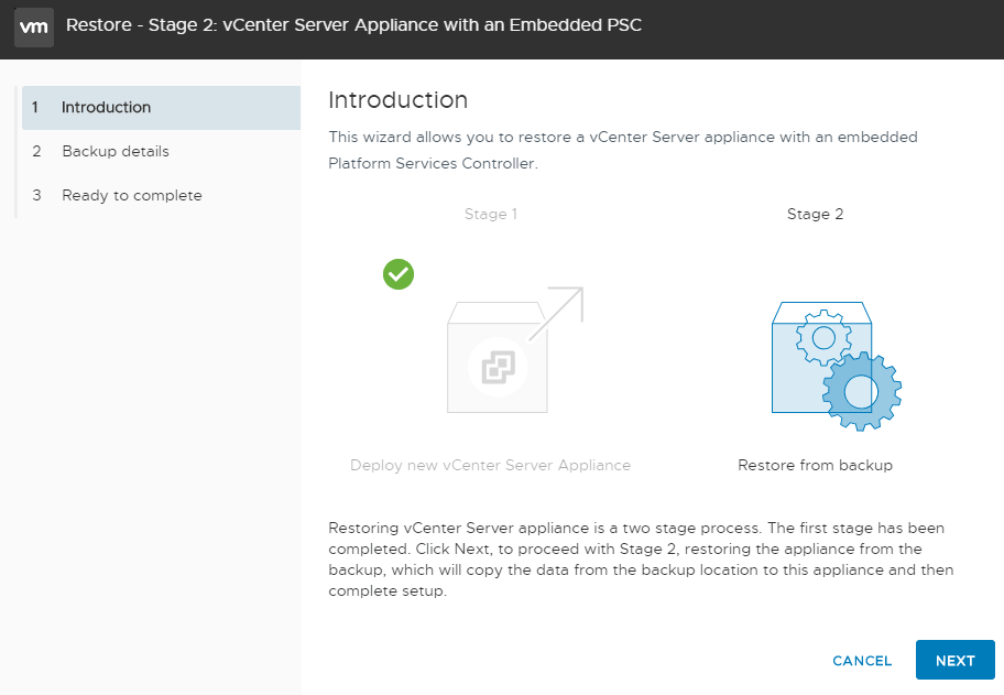 vmware-vcsa-6-7-appliance-restore