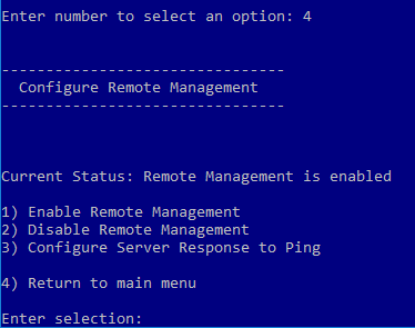 WinRM using the Sconfig utility