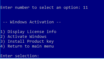 Activating Windows using Sconfig option 11