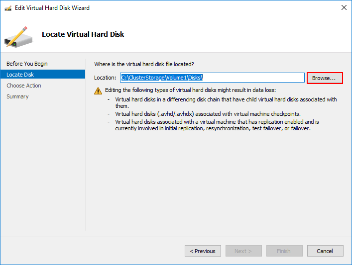 Choose the source disk to convert