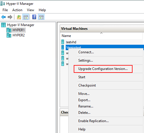 Hyper-V Configuration Versions and Generations - BDRSuite