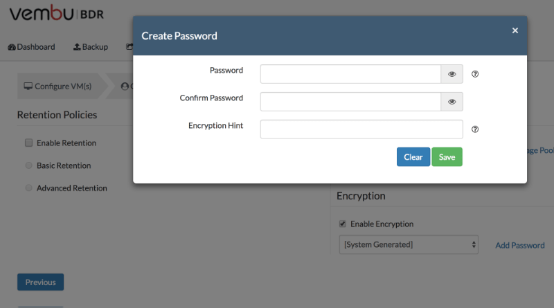 Configuring VMware Backup