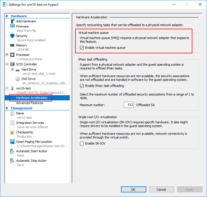 Configuring Hyper-V virtual machines for disaster recovery using