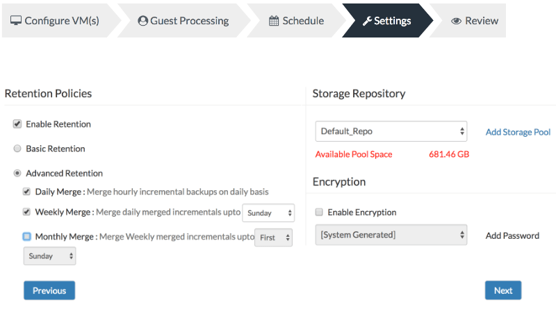 Configuring VMware Backup