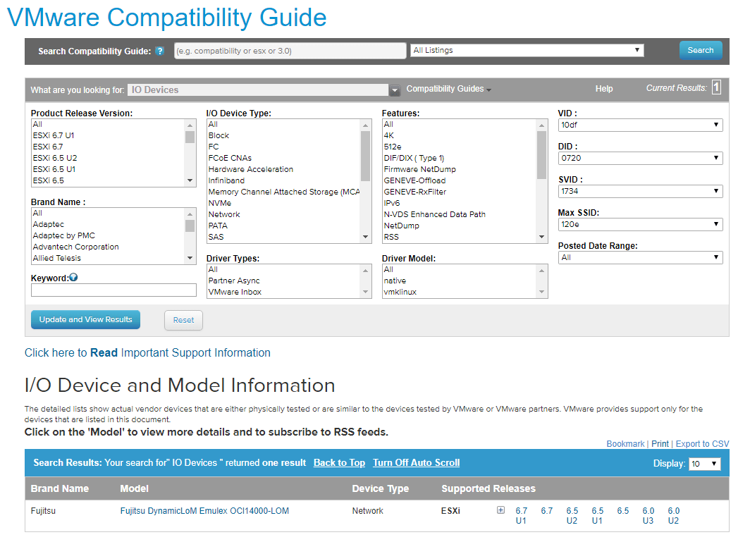 I/O devices compliance