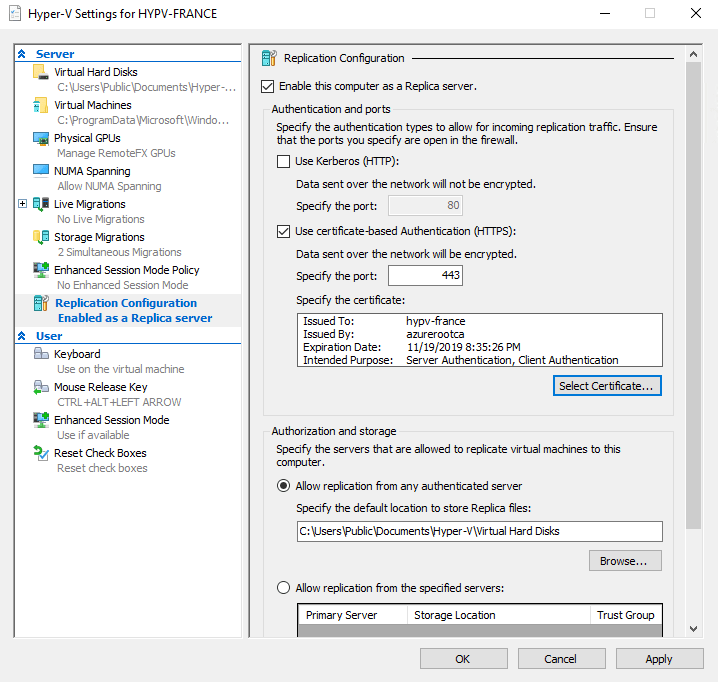 Hyper-V 2016 Replication Step-by-Step