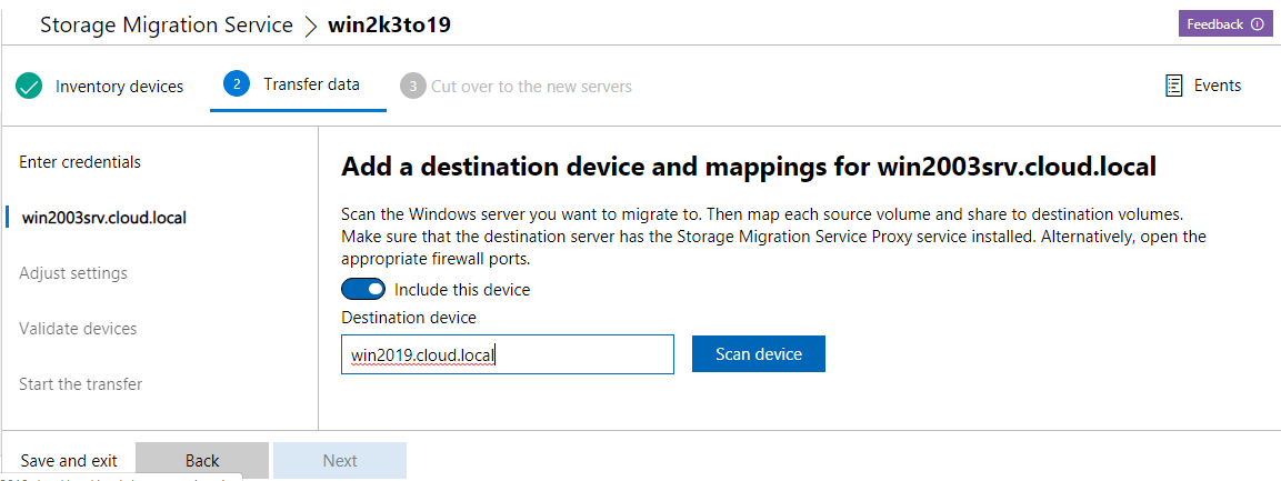 Windows Server 2019 Storage Migration Service