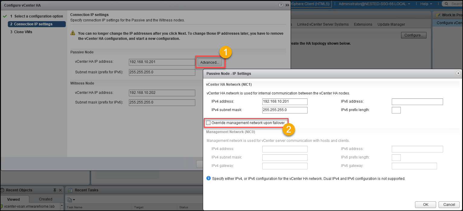 vcenter 6.5 ha requirements