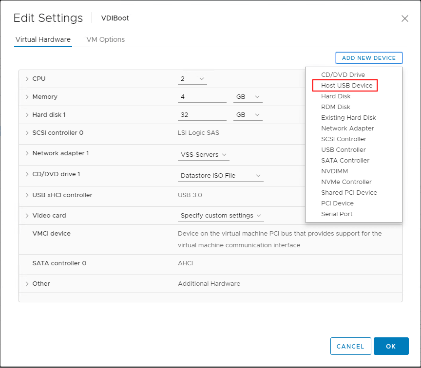 VMware ESXi USB Passthrough