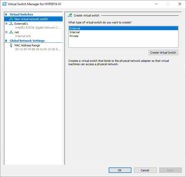 virtual switch in Hyper-V