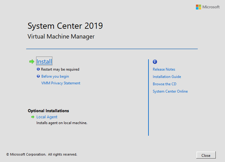 Beginning System Center 2019 Virtual Machine Manager installation