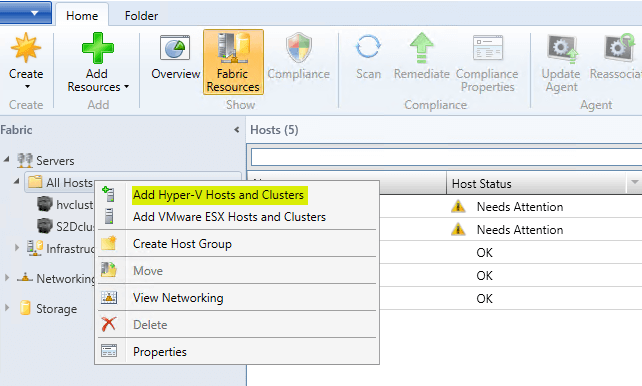 Adding a Hyper-V Cluster to System Center Virtual Machine Manager