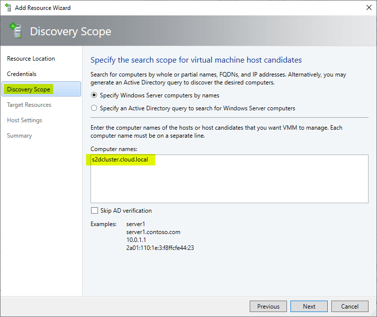 Adding a Hyper-V Cluster to System Center Virtual Machine Manager