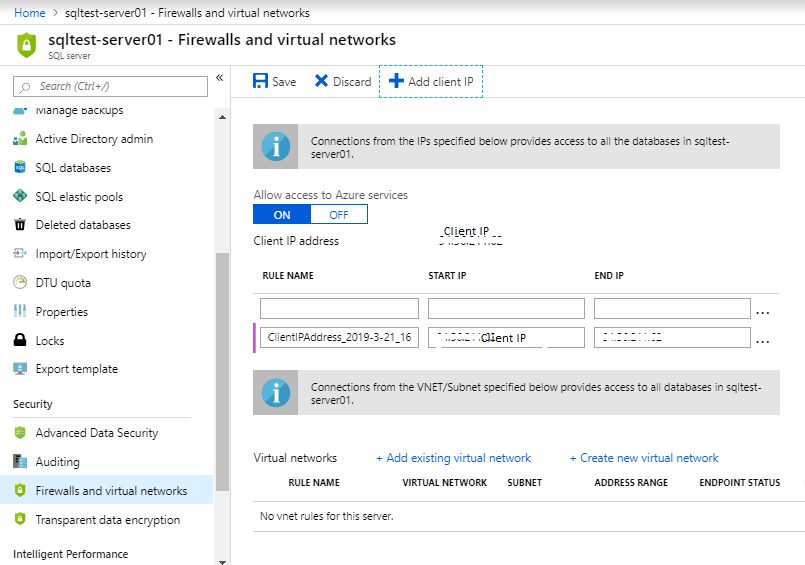 Creating Azure SQL Database