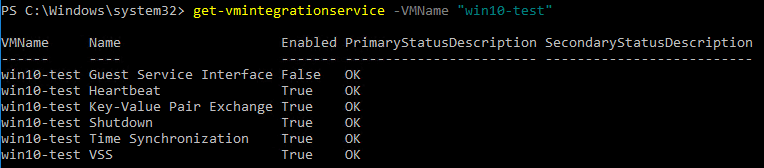 Abrufen des Status von Integrationsdiensten für eine virtuelle Maschine mit PowerShell