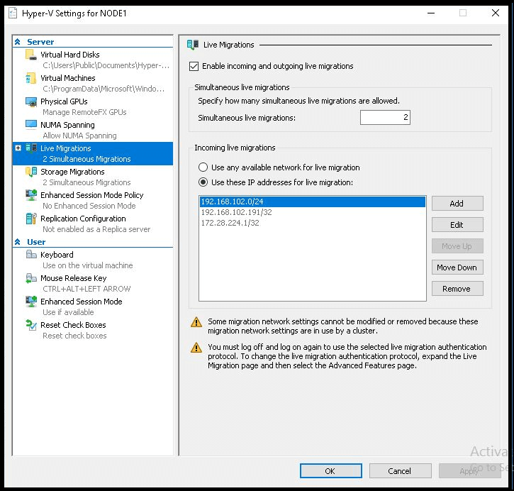 Hyper-V Virtual Machine Live Migration