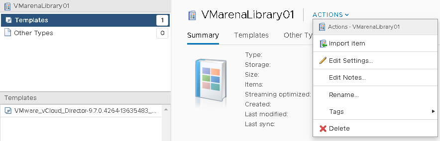 VMware Content Libraries